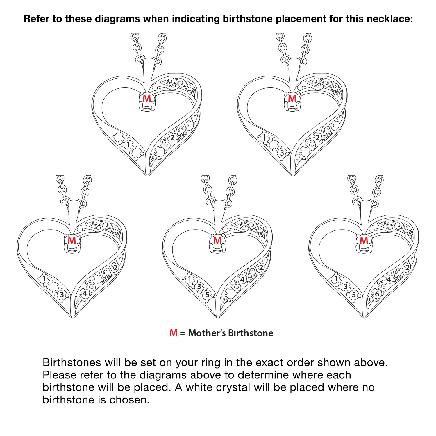 Sterling Silver Mother's Birthstone Family Heart Pendant - Image 4