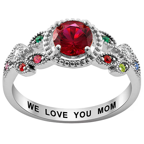 Sterling Silver Mother's Family Birthstone Ring