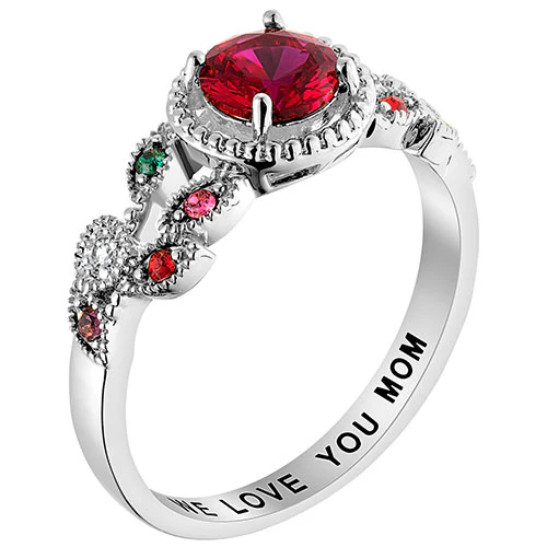 Sterling Silver Mother's Family Birthstone Ring - Image 2