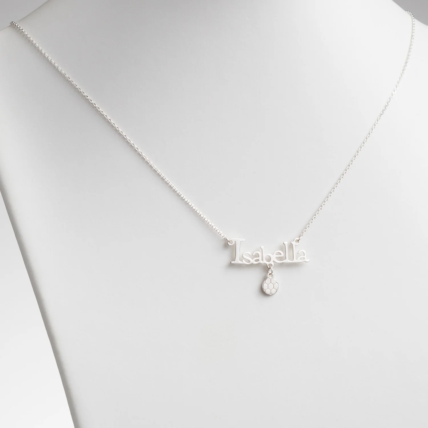 Sterling Silver Name with Soccer Ball Necklace - Image 2