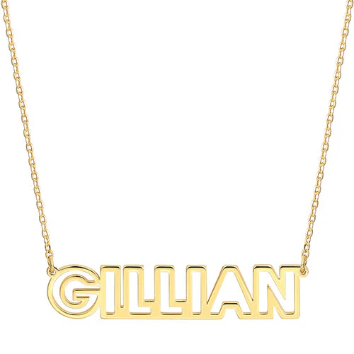 Sterling Silver Open Uppercase Name Necklace - Image 4