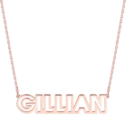 Sterling Silver Open Uppercase Name Necklace - Image 6