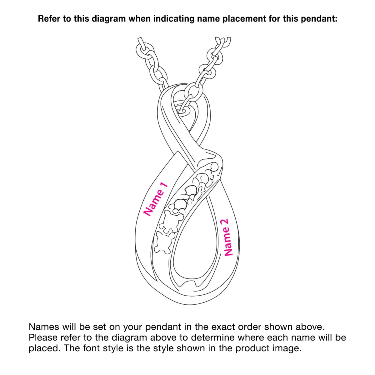Sterling Silver Personalized Diamond Accent Swirl Infinity Necklace - Image 6