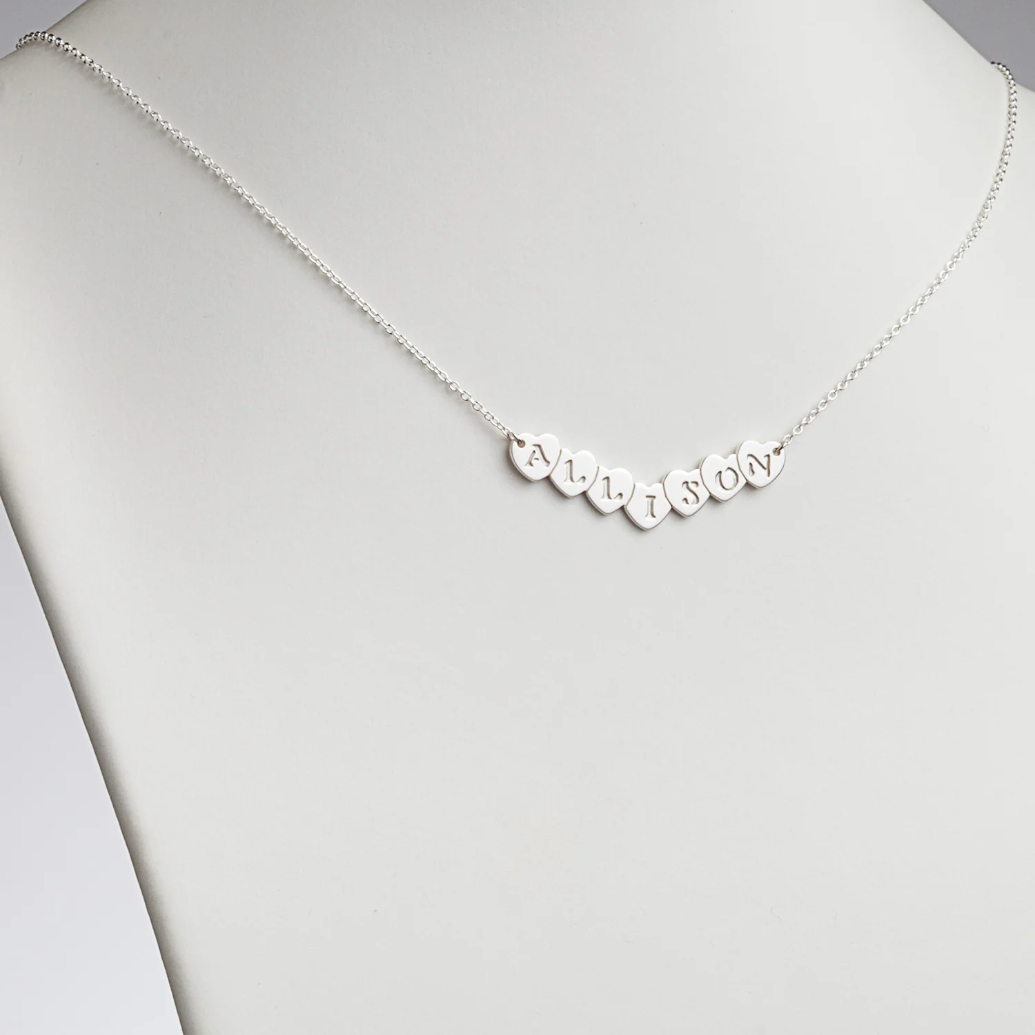 Sterling Silver Personalized Heart Name Necklace - Image 2