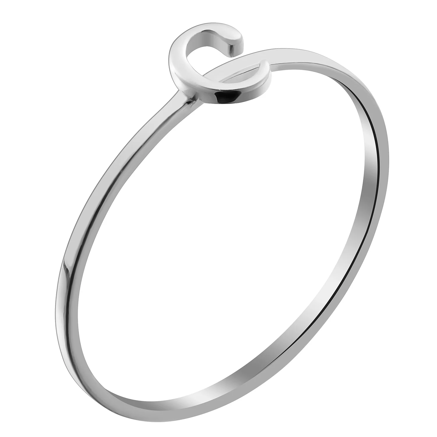 Sterling Silver Petite Lowercase Initial Ring - Image 2