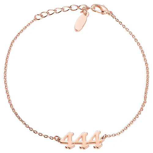 Sterling Silver Petite Old English Angel Number Bracelet - Image 6