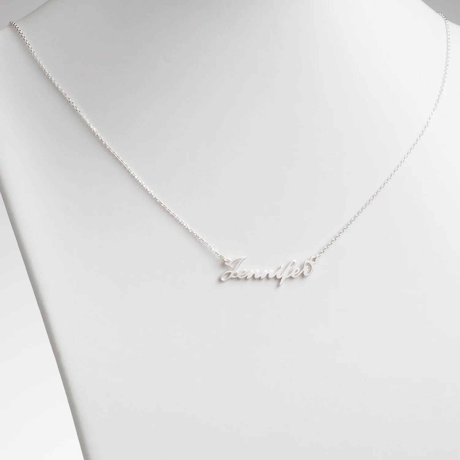 Sterling Silver Petite Script Name Necklace - Image 2