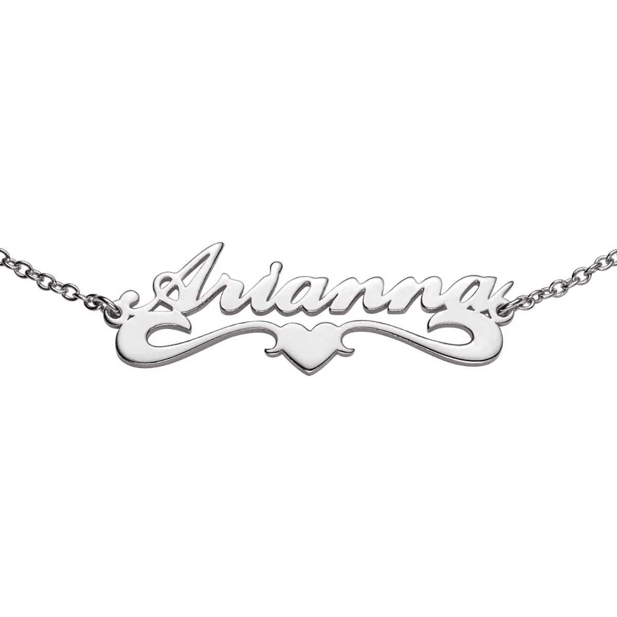 Sterling Silver Petite Script Name with Heart Tail Anklet - Image 3