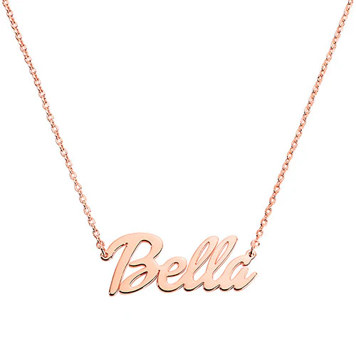 Sterling Silver Retro Bold Script Name with Free Freshwater Pearl Earrings - Image 5