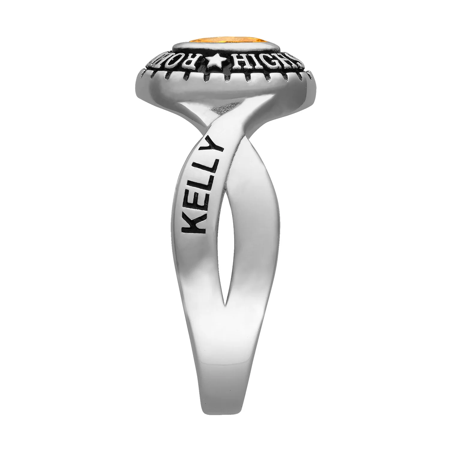 Sterling Silver Rhodium-Plated Traditional Braided Ladies Class Ring - Image 4