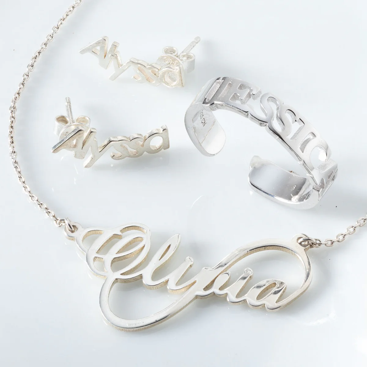 Sterling Silver Script Name Infinity Necklace - Image 3