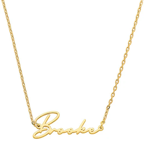 Sterling Silver Script Name Plaque with Free Fresh Water Pearl Earrings - Image 4