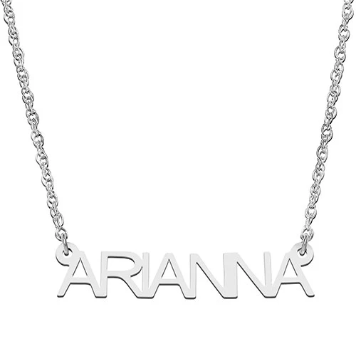 Sterling Silver Uppercase Name Necklace with Initial Earring Set - Image 2