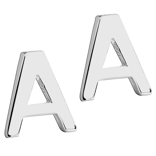 Sterling Silver Uppercase Name Necklace with Initial Earring Set - Image 3
