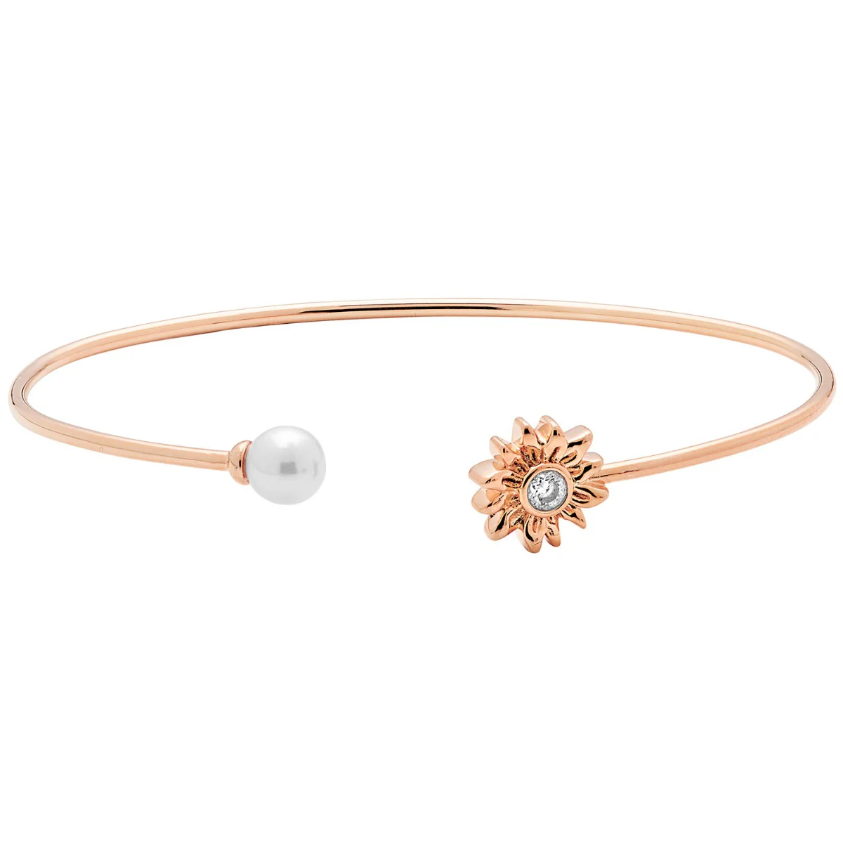 Sunflower Birthstone with Pearl Flexible Bracelet - Image 6