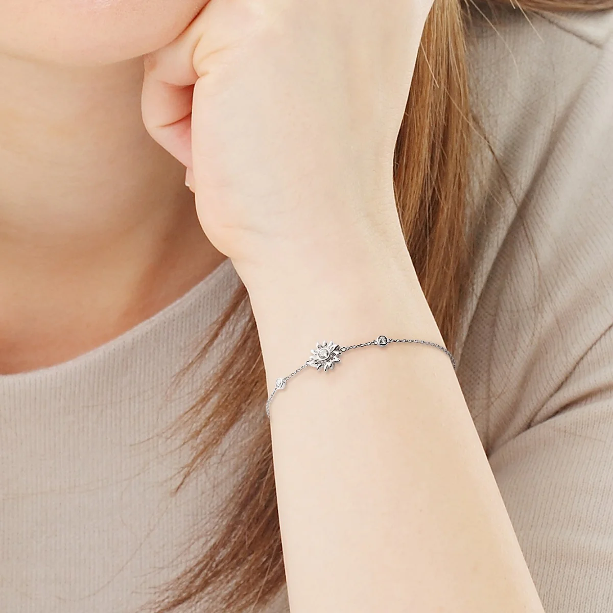 Sunflower Station Birthstone Adjustable Bracelet - Image 3