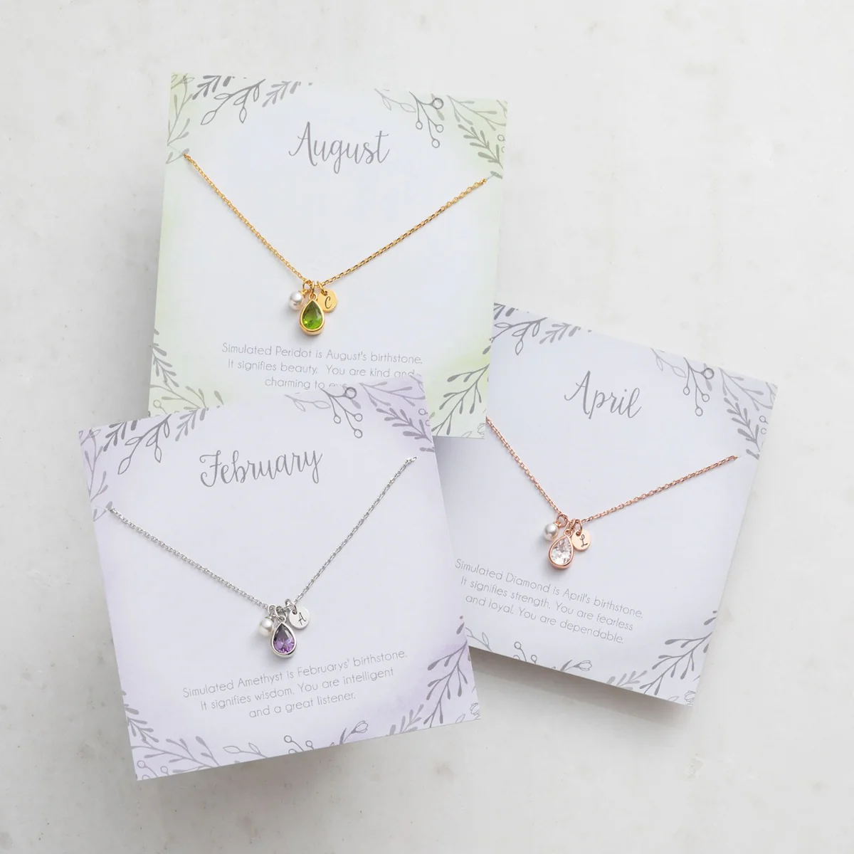 Pearl Teardrop Birthstone Necklace - Image 5