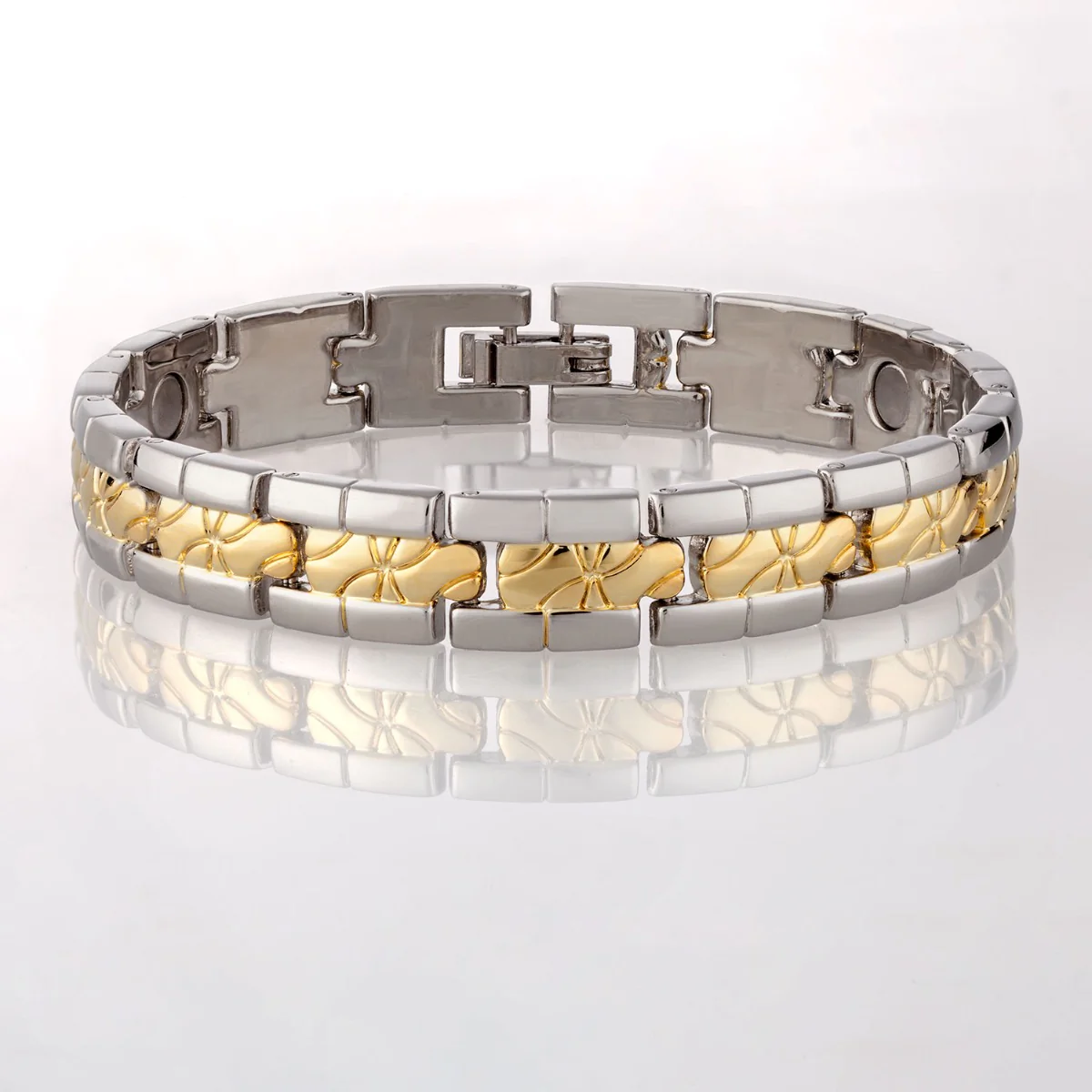 Two Tone Magnetic Bracelet 7in