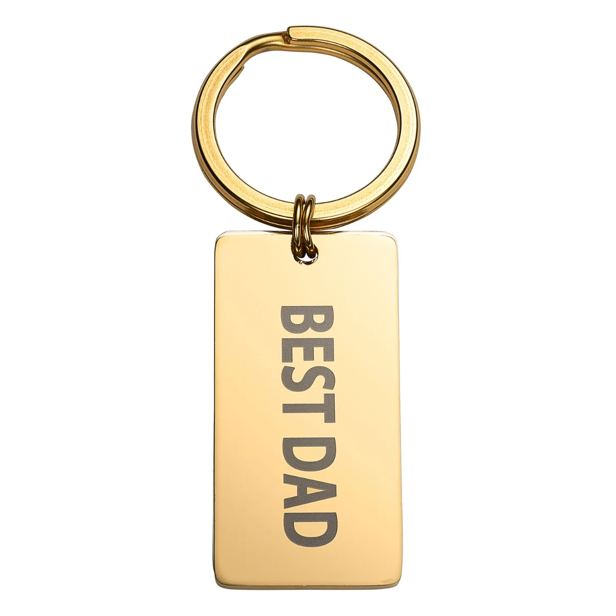 Two Tone Stainless Steel Dog Tag Key Chain - Image 2