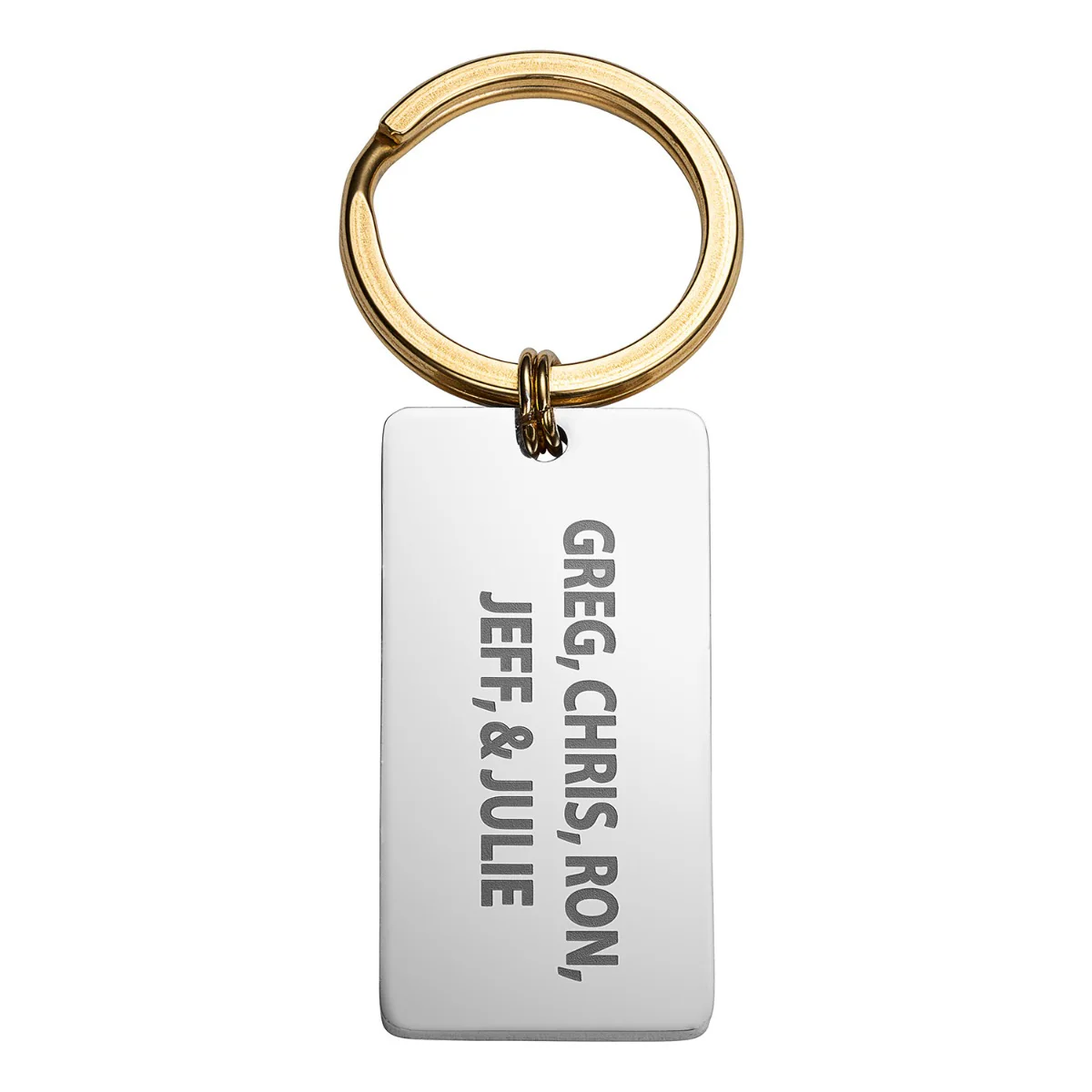 Two Tone Stainless Steel Dog Tag Key Chain - Image 3
