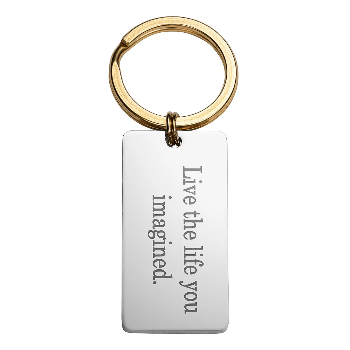 Two Tone Stainless Steel Dog Tag Key Chain - Image 2