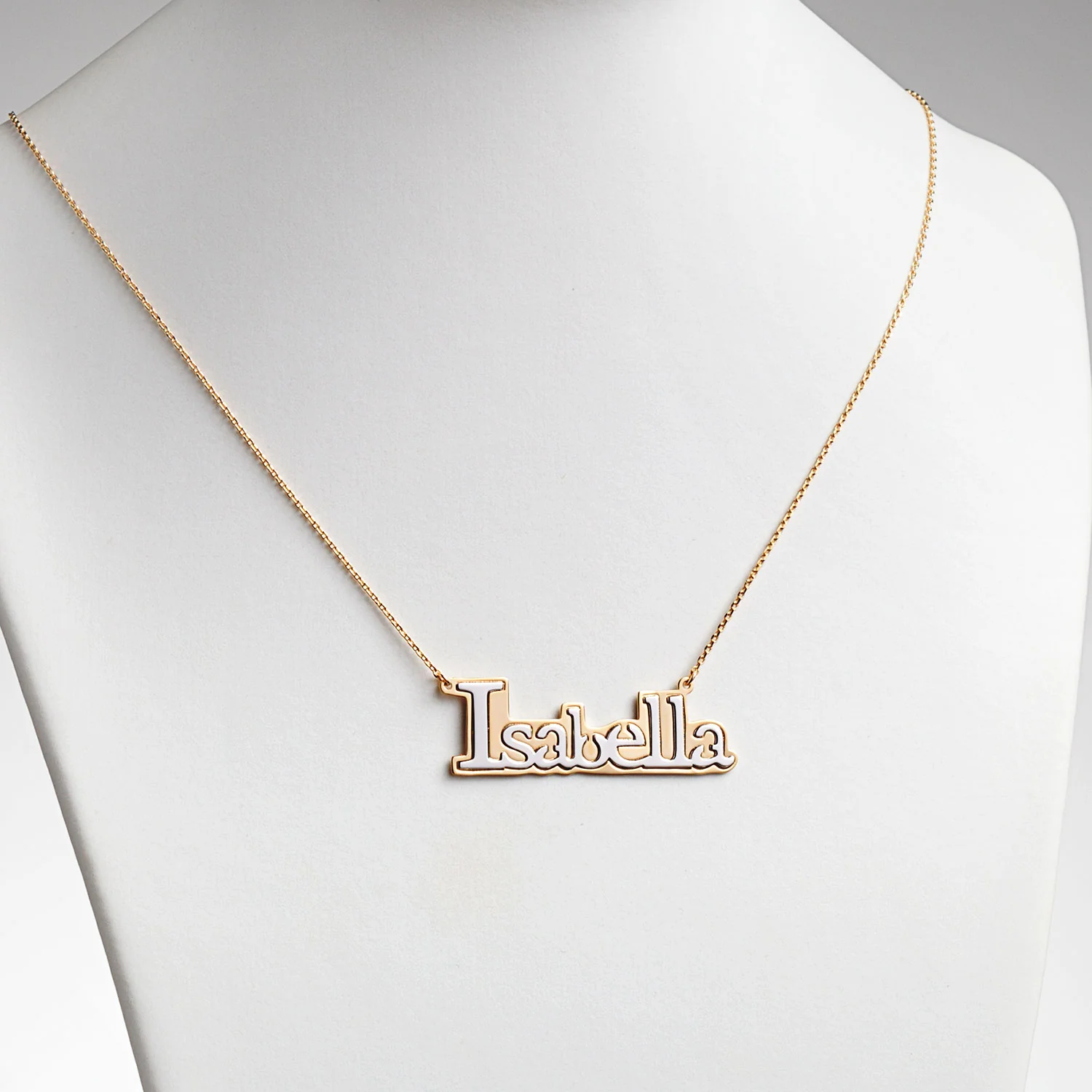 Two-tone Sterling Silver Name Necklace - Image 2