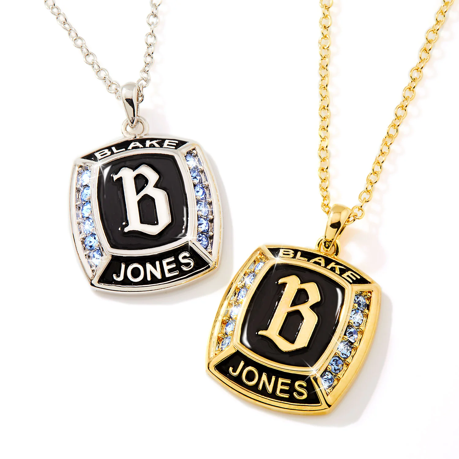 Unisex Gold CELEBRIUM Traditional Initial and Birthstone Personalized Graduation/Class Necklace - Image 2