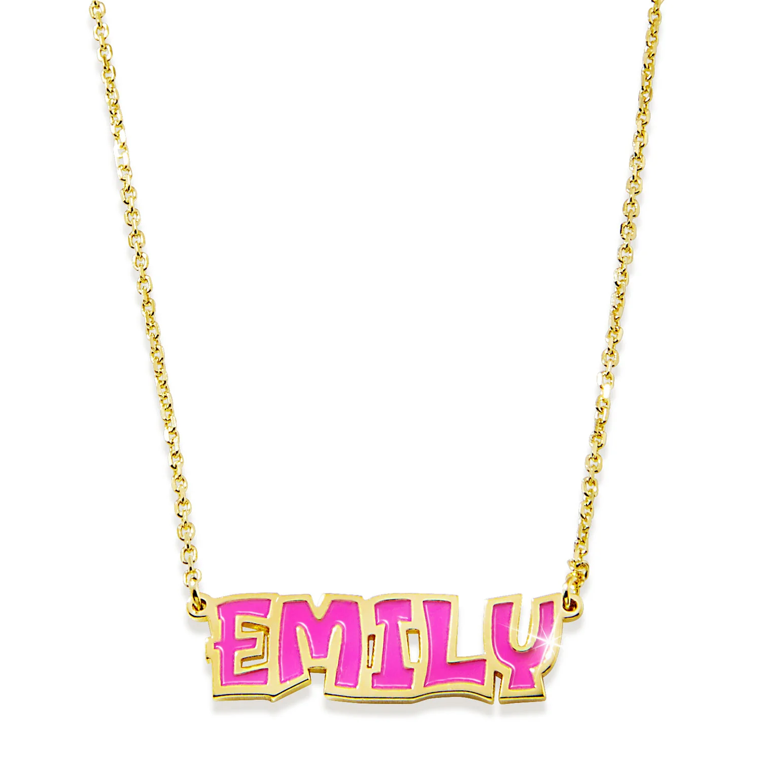 Uppercase Playful Font Enamel Name Necklace - Image 4