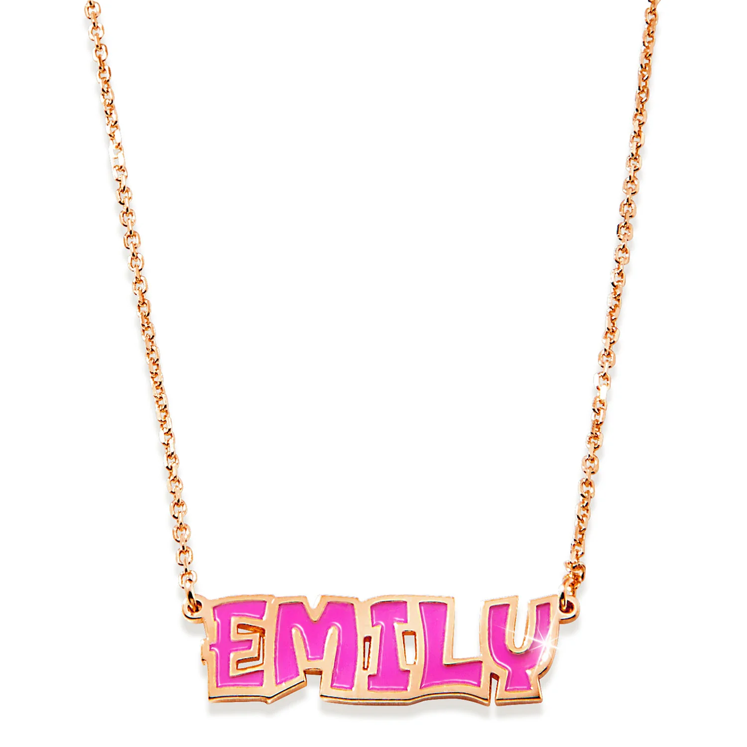 Uppercase Playful Font Enamel Name Necklace - Image 5