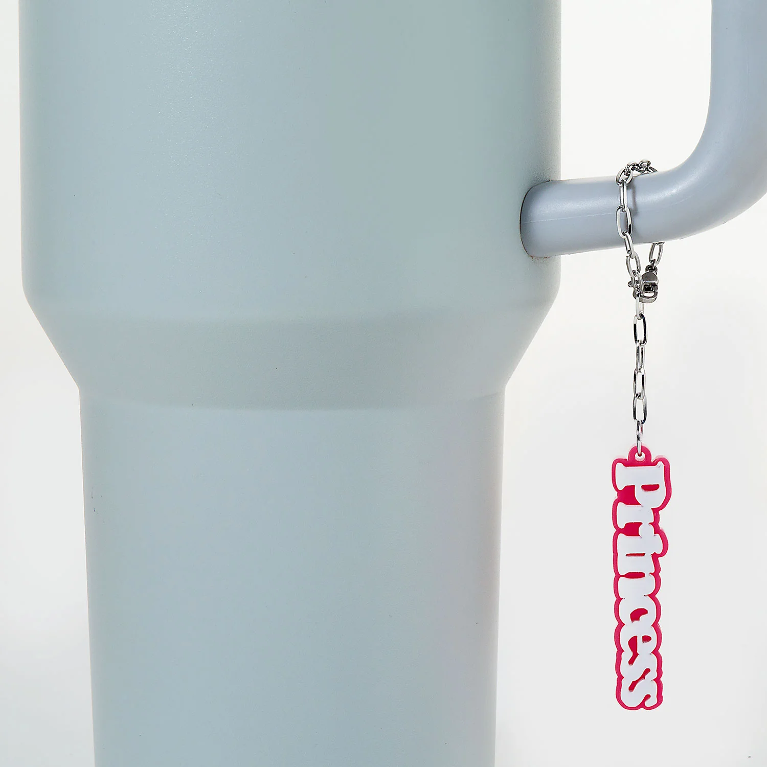 Vertical Double Color Name Acrylic Charm Paperclip Chain Accessory - Image 4