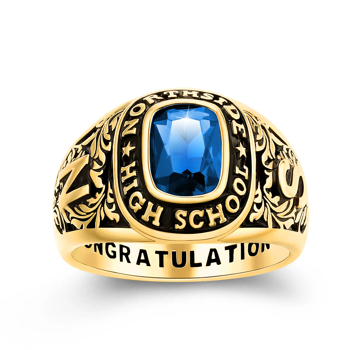 Women's 14K Gold Plated CELEBRIUM Large Traditional Class Ring