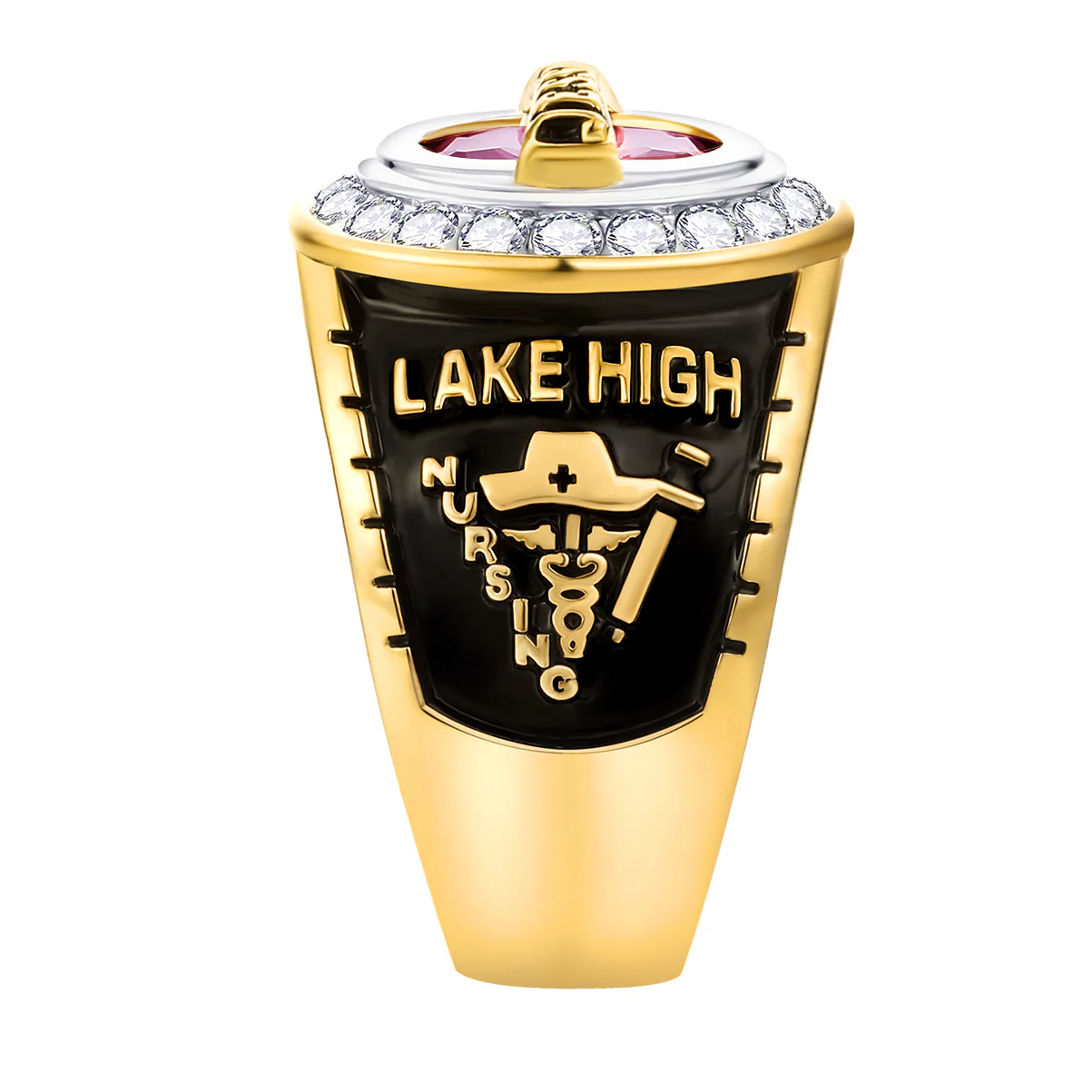 Women's 14K Gold Plated Traditional CZ Oval Stone Personalized Top Class Ring - Image 4