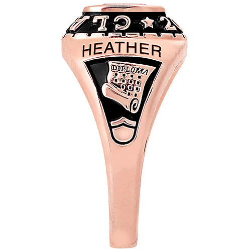 Women's 14K Rose Celebrium Birthstone 2024 Class Ring - Image 4