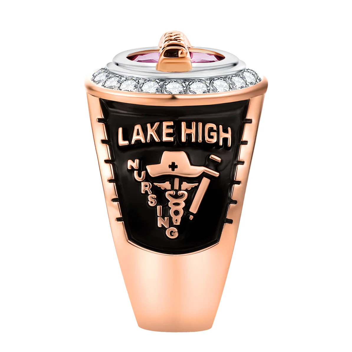 Women's 14K Rose Gold Plated Traditional CZ Oval Stone Personalized Top Class Ring - Image 3