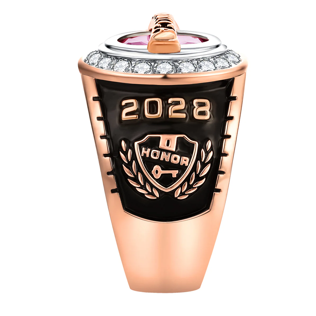 Women's 14K Rose Gold Plated Traditional CZ Oval Stone Personalized Top Class Ring - Image 4