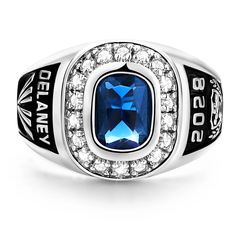 Women's CZ Encrusted Personalized Top Class Ring - Image 2