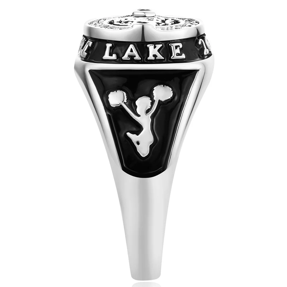Women's CZ Multiple Graphics Traditional Birthstone Class Ring - Image 3