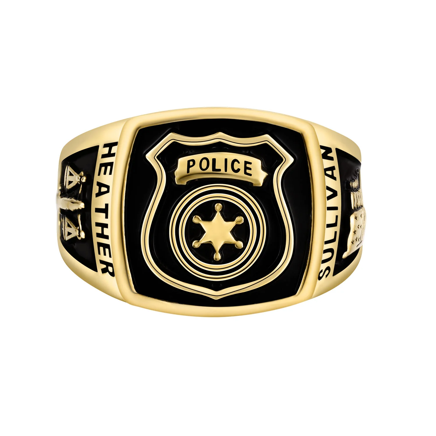 Women's Gold Celebrium Police First Responder Ring - Image 2