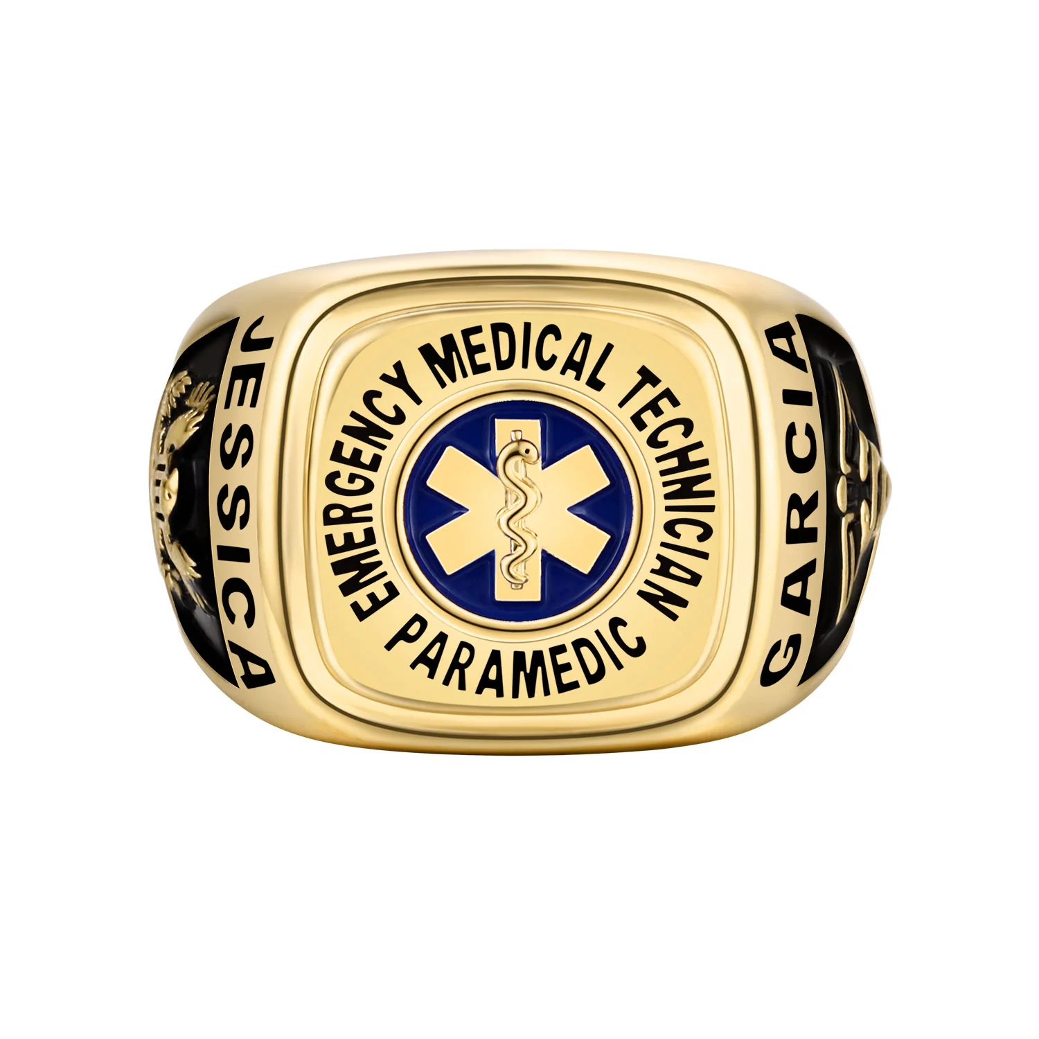 Women's Gold over Sterling EMT First Responder Ring - Image 2