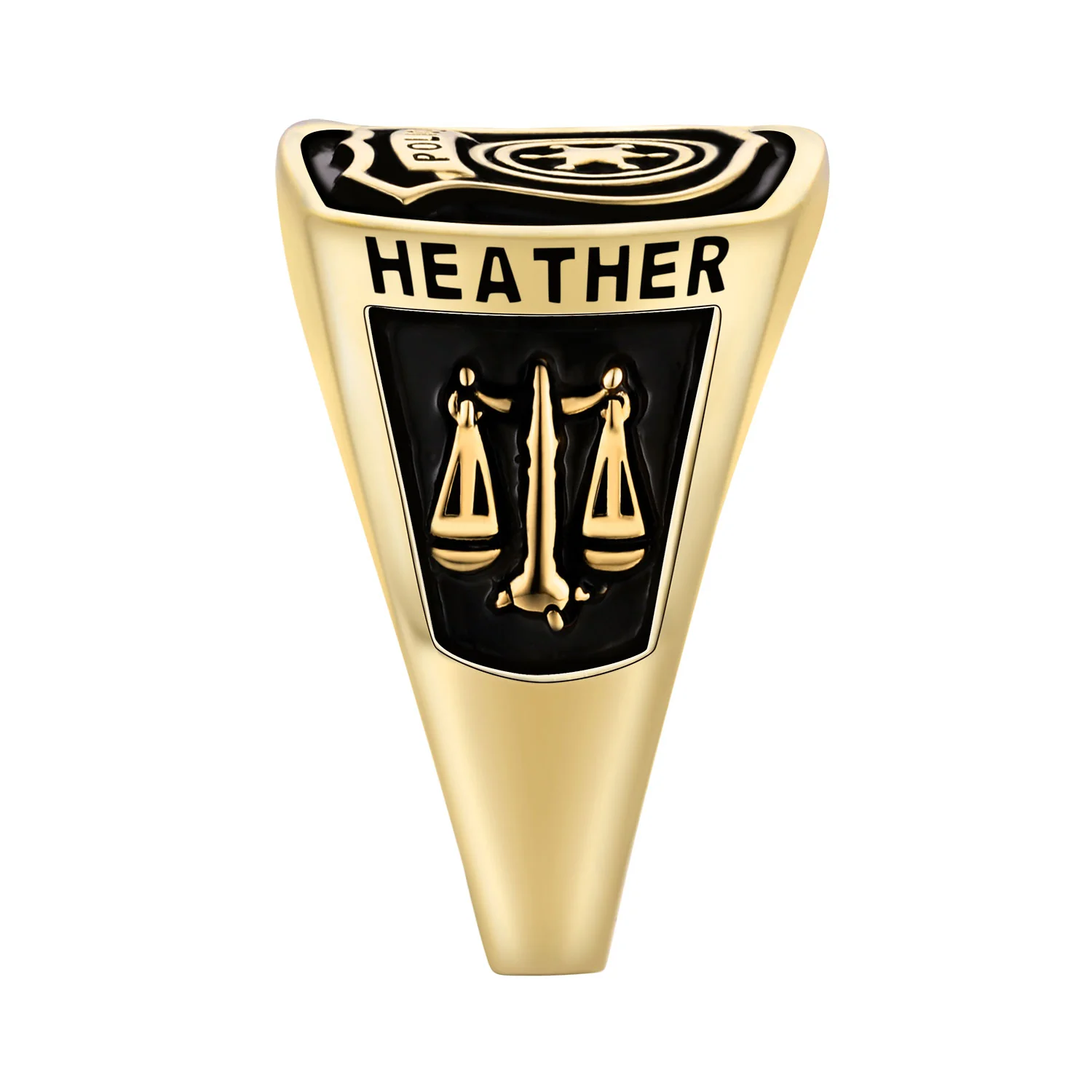 Women's Gold over Sterling Police First Responder Ring - Image 3