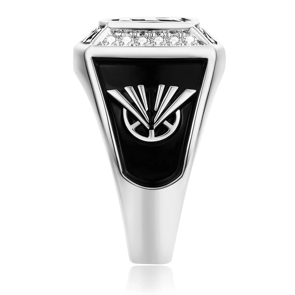 Women's Initial Traditional CZ Square Birthstone Class Ring - Image 3