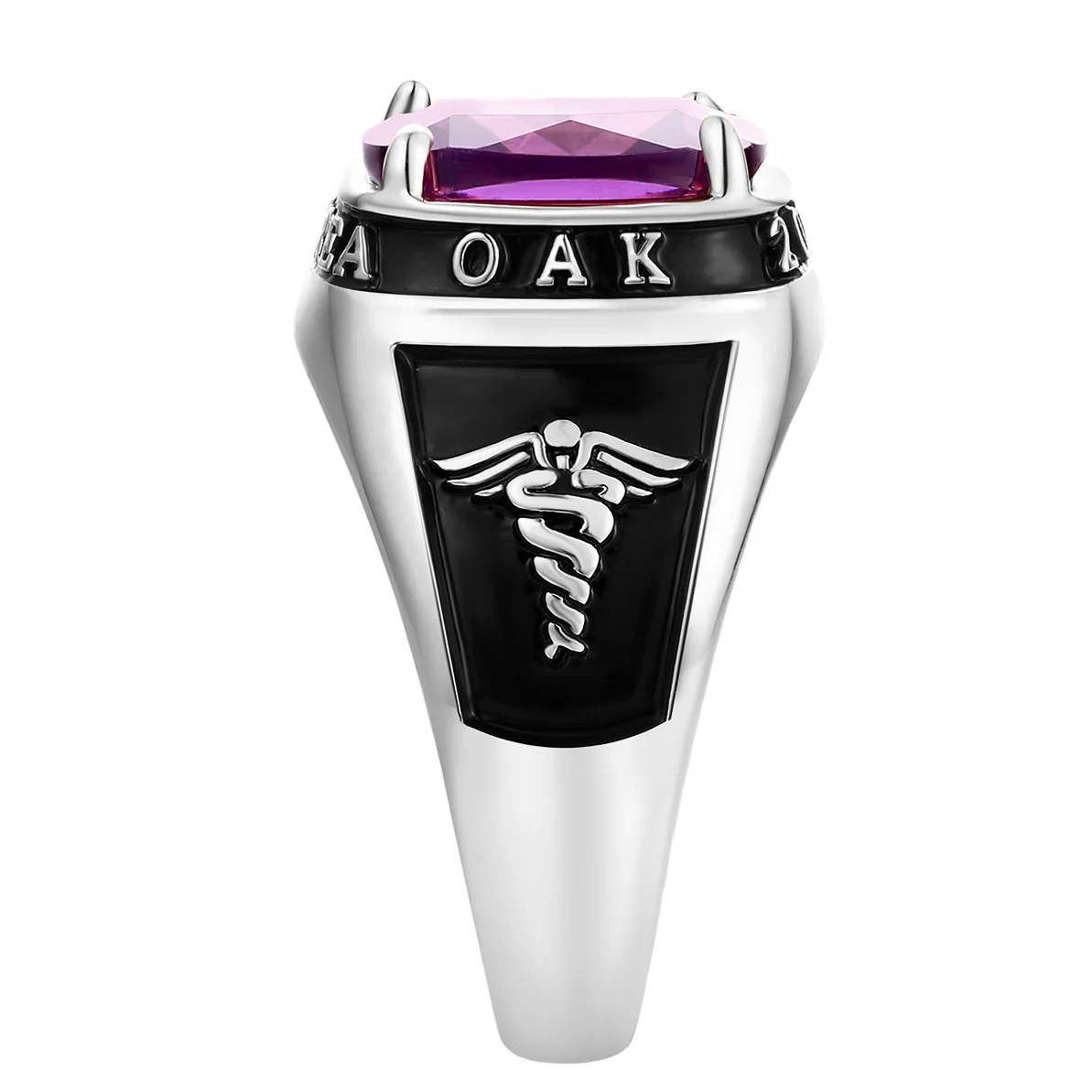 Women's Traditional Prong station Birthstone Class Ring - Image 3