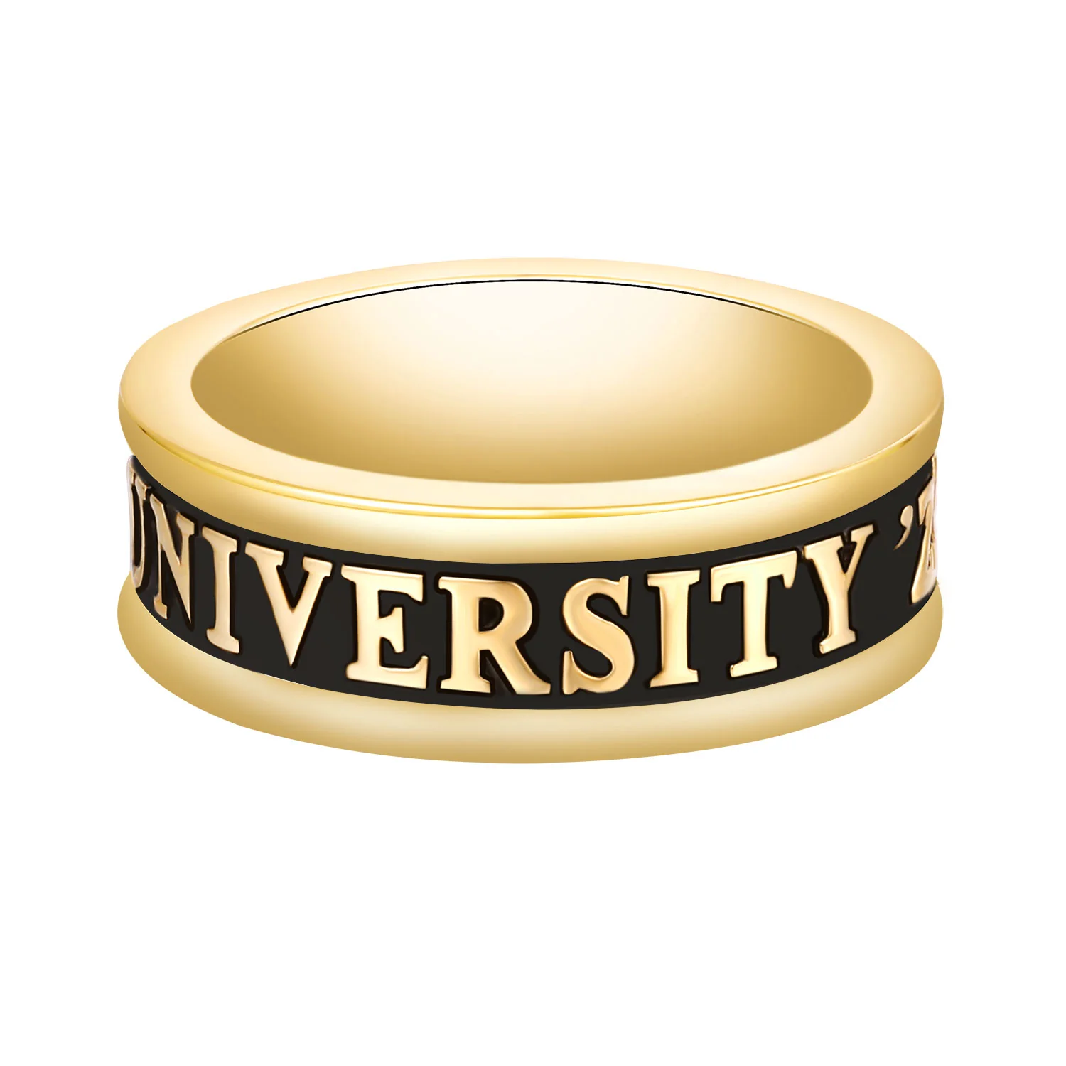 Women's 14K Gold Plated Personalized Class-Graduation Band Ring - Image 3