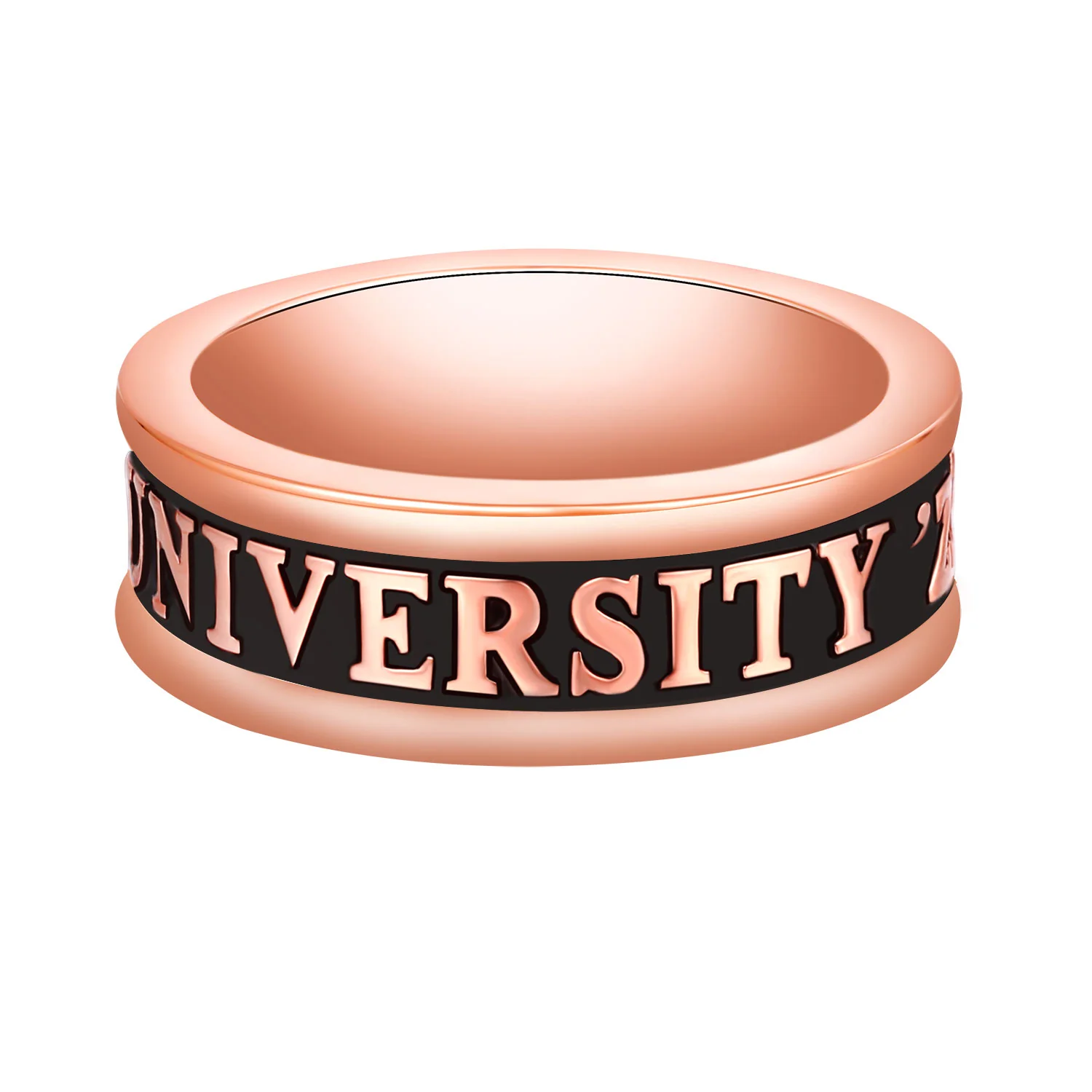 Women's 14K Rose Gold over Sterling Silver Personalized Class-Graduation Band Ring - Image 3