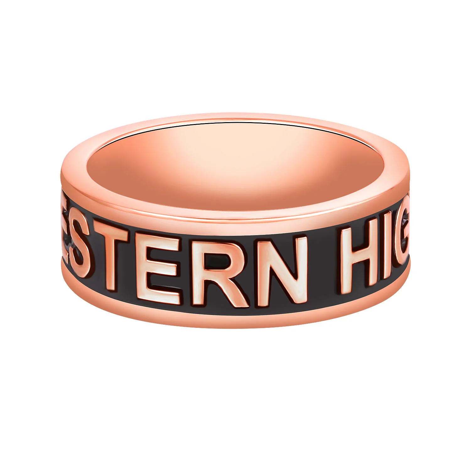 Women's 14K Rose Gold over Sterling Silver Personalized Class-Graduation Band Ring - Image 3