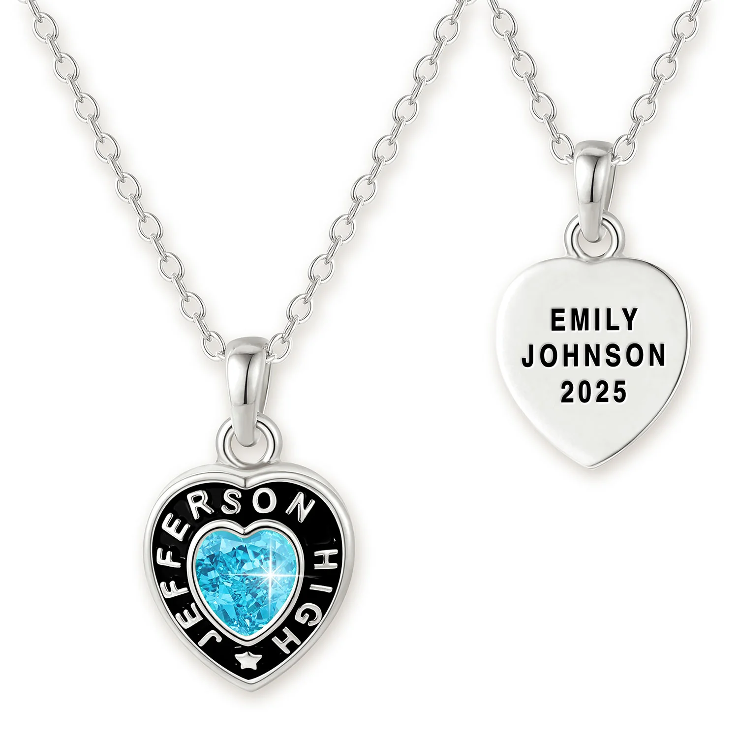 Women's CELEBRIUM Heart Birthstone Personalized Graduation/ Class Necklace