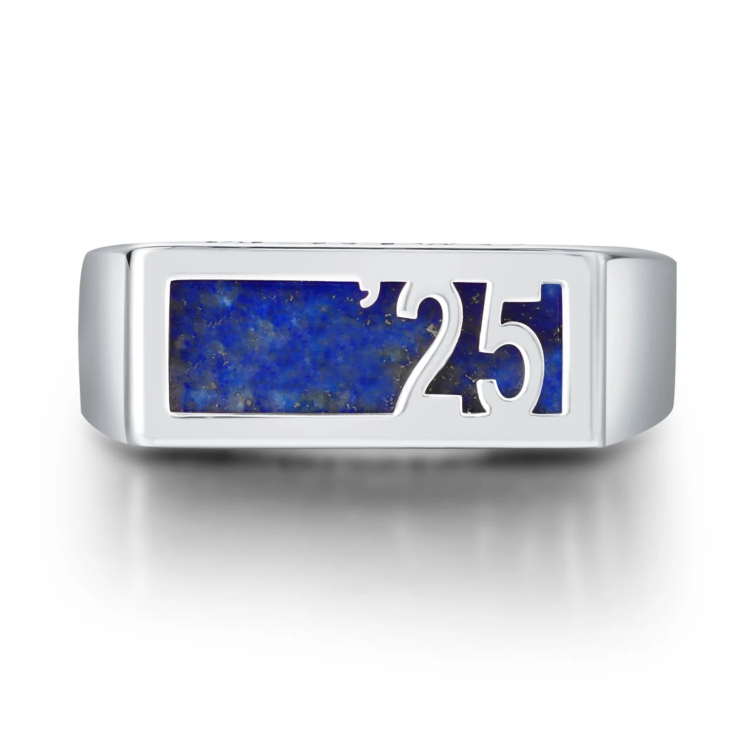 Women's Sterling Silver Contemporary Graduation Year Signet Class Ring - Image 3