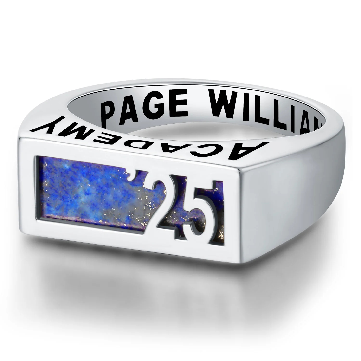 Women's Sterling Silver Contemporary Graduation Year Signet Class Ring - Image 4