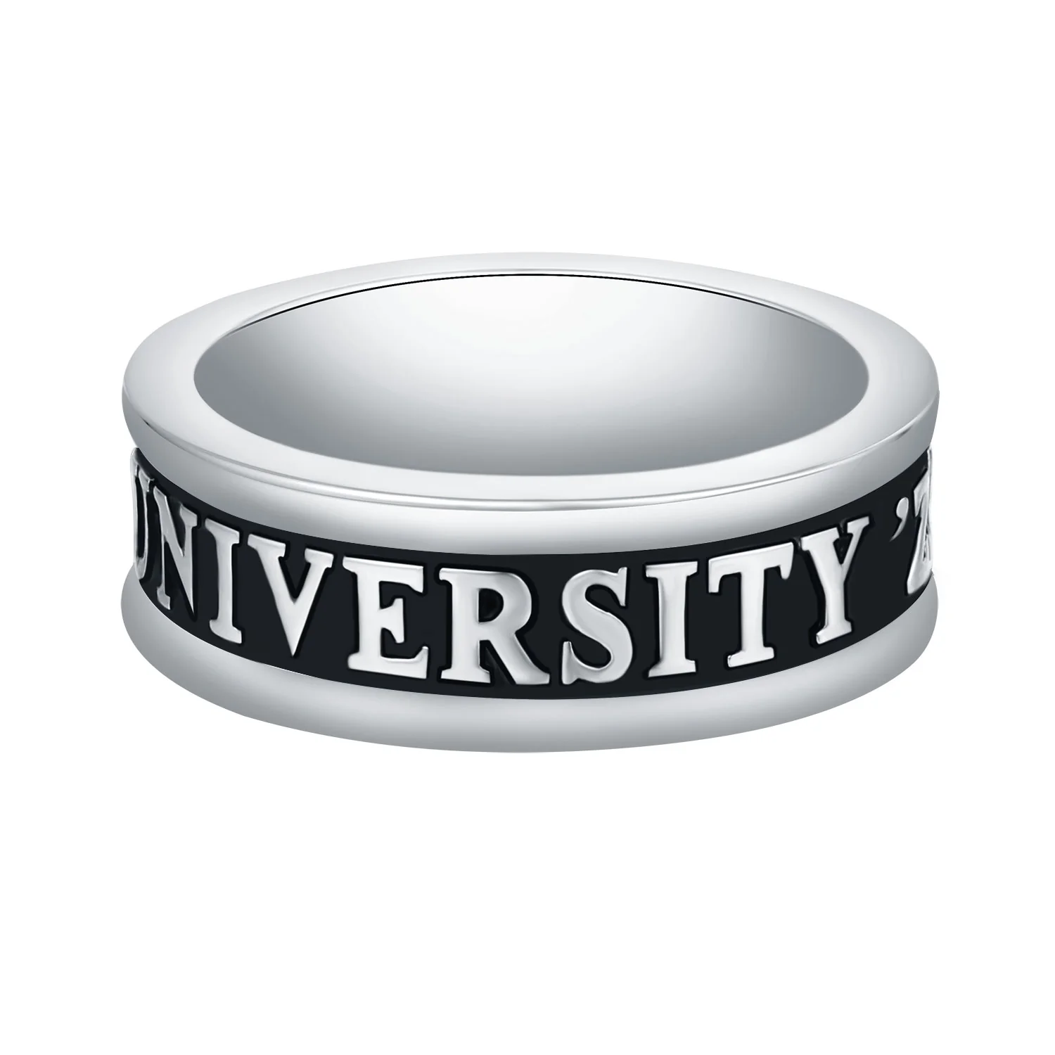 Women's Sterling Silver Personalized Class-Graduation Band Ring - Image 3