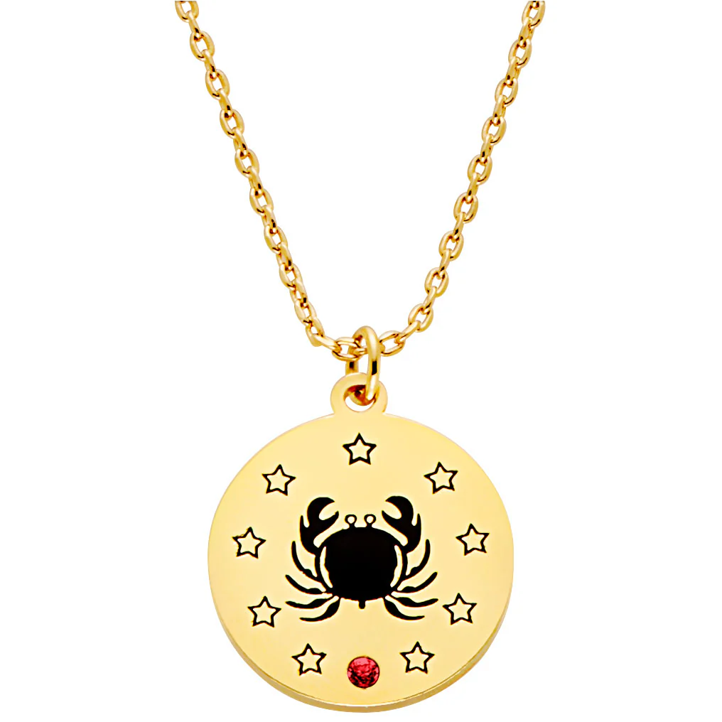 Zodiac Animal and Birthstone Disc Necklace - Image 4